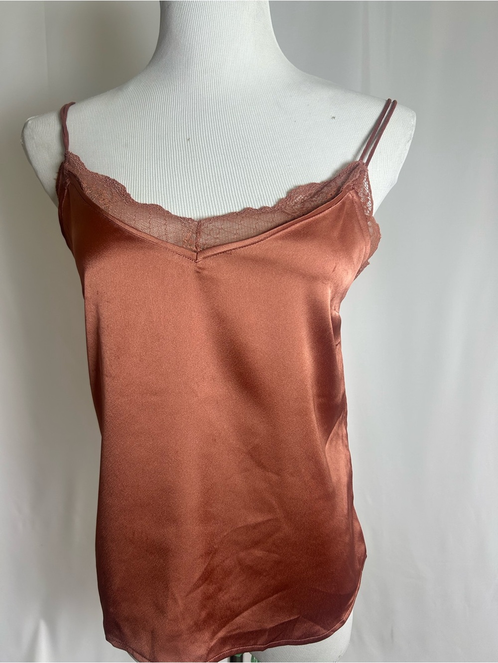 Abercrombie & Fitch Satin Lace Camisole - Rust can fit S